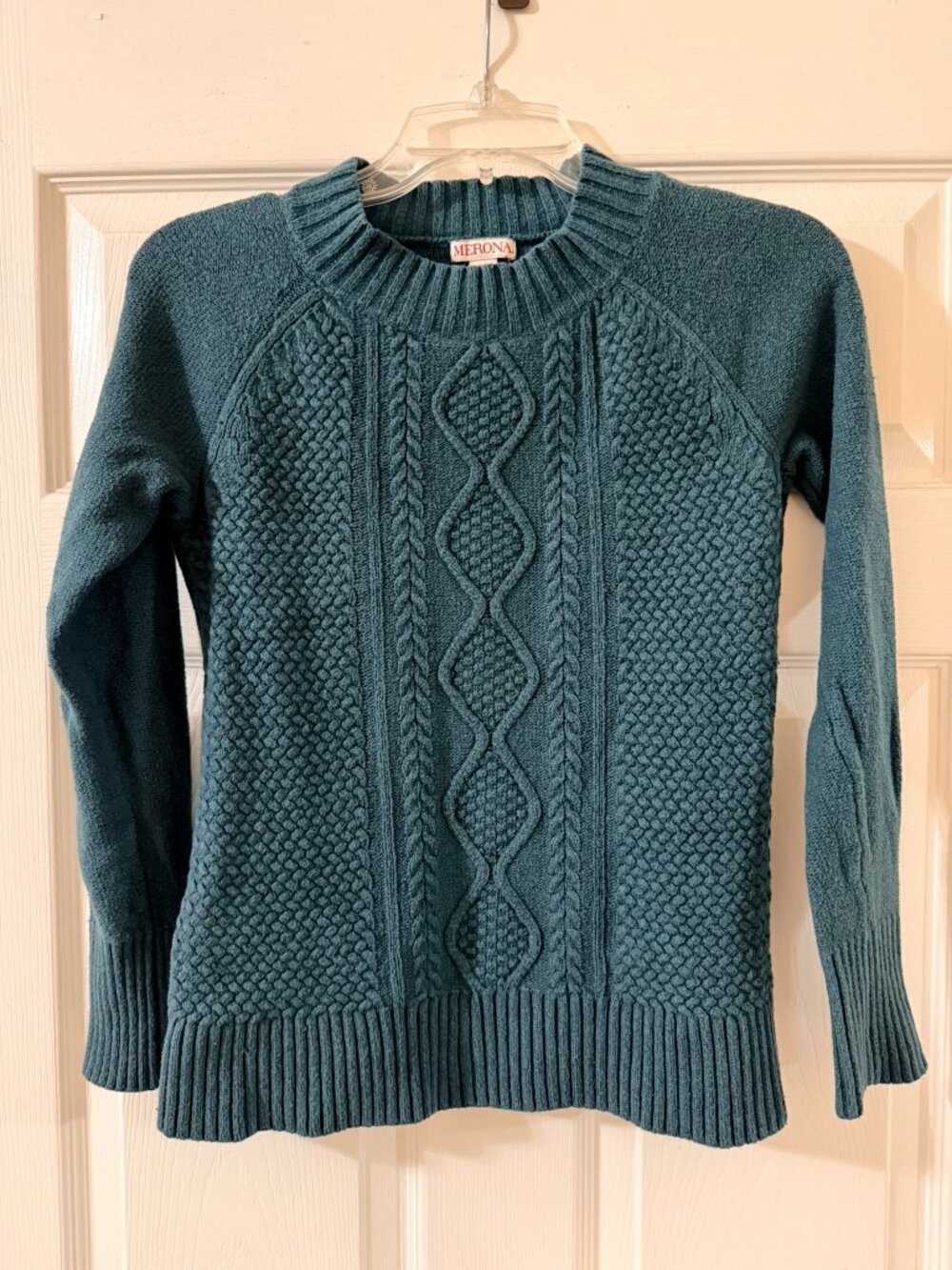 Merona Emerald Green Cable Knit Sophisticated Dinner Sweater Women's Small